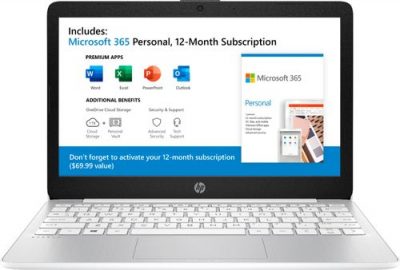 HP - Stream 11.6" Laptop - Intel Atom x5 - 4GB Memory - 64GB eMMC Flash Memory - Diamond White