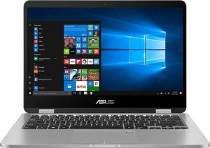 ASUS - VivoBook Flip 14 2 en 1 14" Touch Screen Laptop - Intel Pentium - 4GB Memory - 128GB eMMC Flash Memory - Light Gray